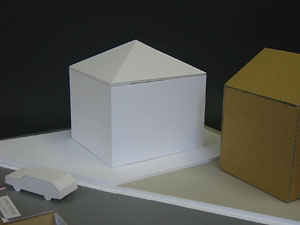 寄せ棟ラフ模型/シンプル住宅