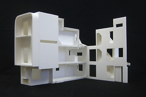 断面模型/２世帯住宅/間口が狭い/ＲＣ壁式構造/建て替え/外断熱/TD-HOUSE