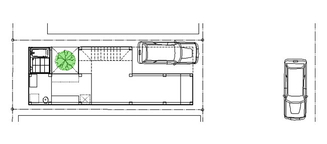 中庭案/２世帯住宅/間口が狭い/ＲＣ壁式構造/建て替え/外断熱/TD-HOUSE