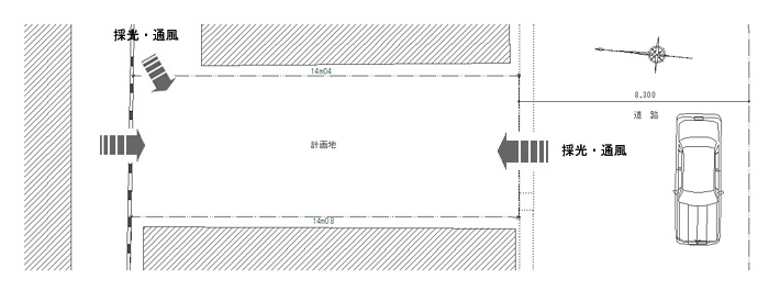 配置図/２世帯住宅/間口が狭い/ＲＣ壁式構造/建て替え/外断熱/TD-HOUSE