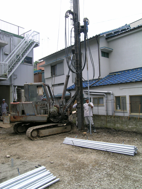 狭小地の杭工事